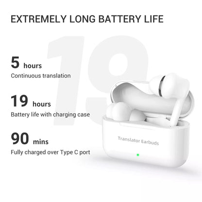 TRANSLATION TWS 5.0 Wireless Earbuds with Real-Time Speech-to-Text Transcription & Translation