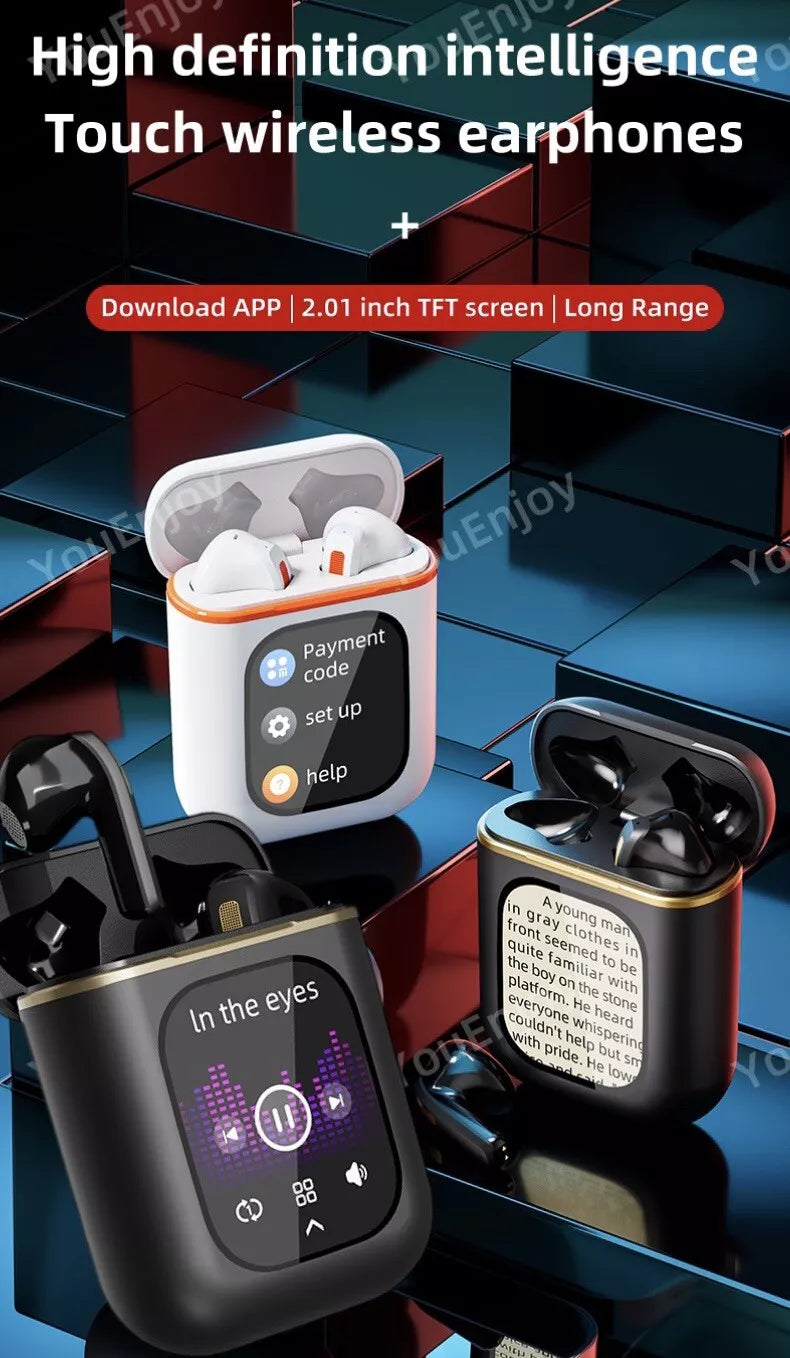 SMART App TWS Earbuds 16GB, LED Touch, V5.4, Mic, Bass, ANC