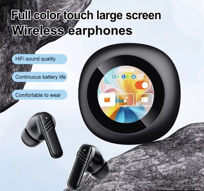 TWS Wireless Earphones, 24h, Round LED Touch, BT V5.4, ANC+ENC, Equalizer, IPX5