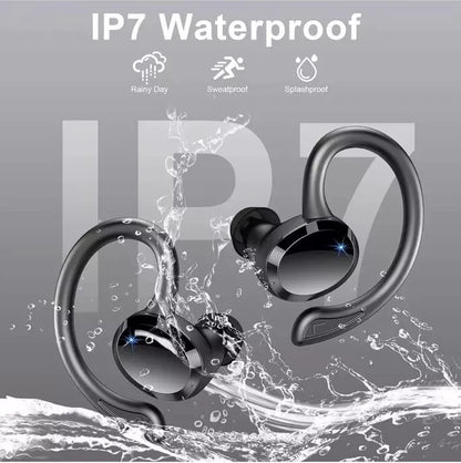 TWS 56hr Sport Earbuds, LED, BT 5.3, Waterproof, Noise Cancelling & Wireless Charging