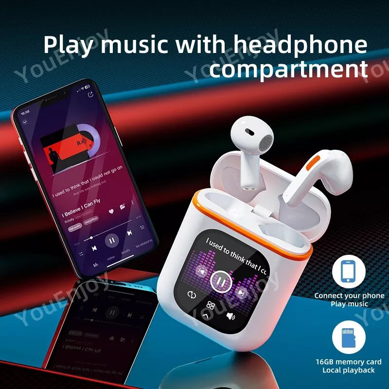 SMART App TWS Earbuds 16GB, LED Touch, V5.4, Mic, Bass, ANC