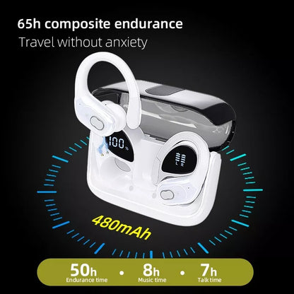 TWS Wireless Sport Earbuds, LED, 65hrs, Bluetooth V5.3, IPX5 Waterproof