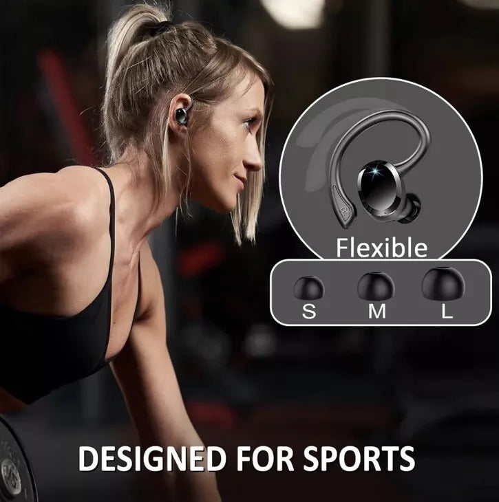 TWS 56hr Sport Earbuds, LED, BT 5.3, Waterproof, Noise Cancelling & Wireless Charging