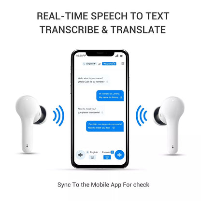 TRANSLATION TWS 5.0 Wireless Earbuds with Real-Time Speech-to-Text Transcription & Translation