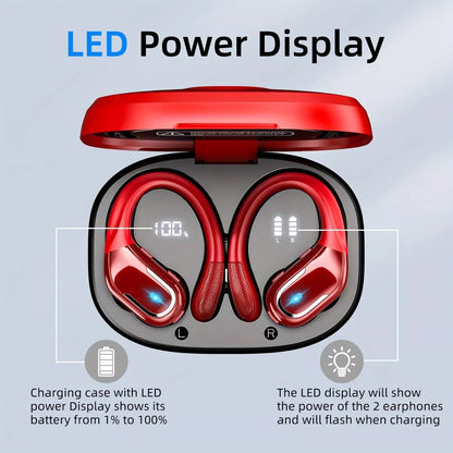 TWS 2024 LED EARBUDS SPORTS 54H, IPX7 Waterproof, V5.3 Wireless noise cancel