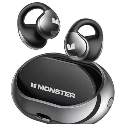 Monster Ear Clip Bluetooth TB 5.4 TWS Earbuds with HD Stereo & AI Noise Canceling