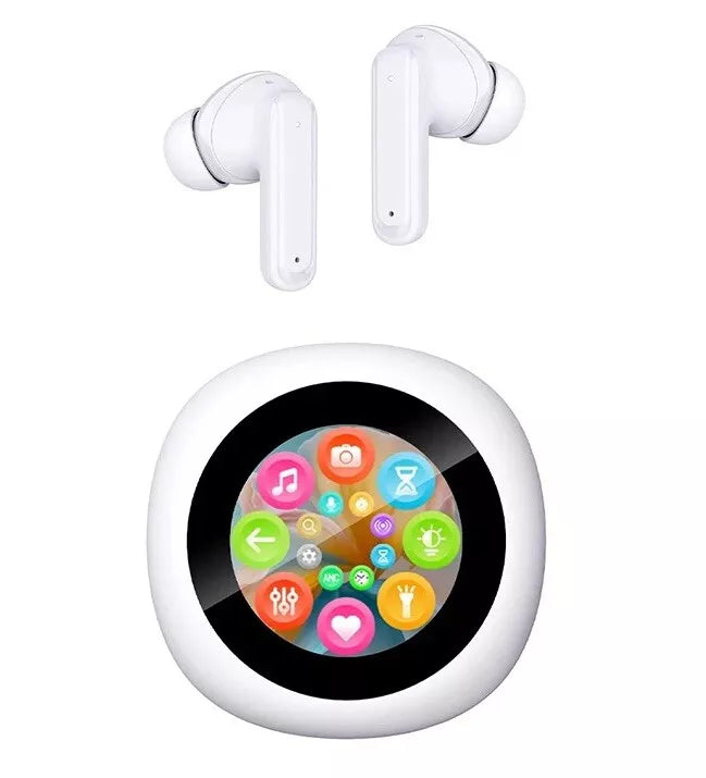 TWS Wireless Earphones, 24h, Round LED Touch, BT V5.4, ANC+ENC, Equalizer, IPX5